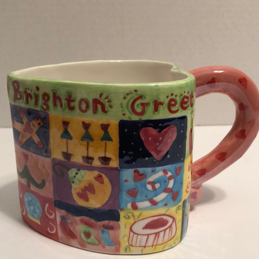 Brighton Greeting Handmade Heart shaped mug